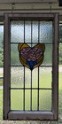 Pair Of Antique British Stained Glass Windows Arts   Crafts Rose 35  X 18  Each