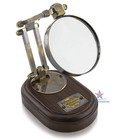 Brass Glass Magnifying Antique Map Reading Vintage Jewelry Optical Lens Old Deco