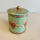 Designed By Daher Floral Tin Biscuit Box Made In England With Lid Vintage