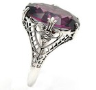 10ct Natural Amethyst 925 Solid Sterling Silver Filigree Ring Jewelry Sz 6  