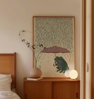 Japanese Frog With Umbrella Poster     Traditional Woodblock Style Art Print