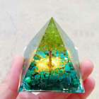 Orgonite Pyramid Amethyst Peridot Healing Crystal Energy Orgone Emf Protection