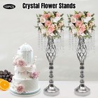 10pcs Silver Crystal Flower Stands - 21 7in Wedding Table Centerpieces