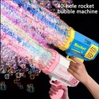 40 Hole Rocket Bubble Gun With Light Up Machine For Kids Automatic Outdoor Toy