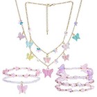  Toddler Kids Necklace  Choker   Bracelet 3 Pack - Butterfly Necklace Bracelet