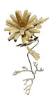 Vintage Mcm Metal Floral Sculpture Jere Style Brutalist Brass Tone Flower