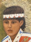 Original Artist Signed American Indian Art Painting    indian Brave Oregon    Framed