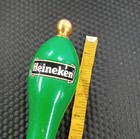 Vtg Heineken Beer Pub Bar Tap Handle 10 5  Green Gold Wood Tapper Pull