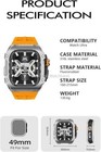 Stainless Steel Case Fluororubber Strap Mod Kit For Apple Watch Ultra 1 2 3 49mm