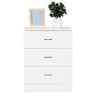 Stylish 3-drawer Nightstand In Glossy White Finish Mdf 23 6x17 7x13 8in