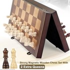 15  Magnetic Wooden Chess Set     Handmade Staunton Pieces  Folding Travel Board