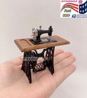 1 12 Miniature Sewing Machine Dollhouse Furniture With Scissor red Cloth Toy