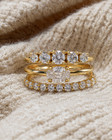 Gold Plated Cz Band Ring Brass Metal Band Stackable Band Ring For Gift
