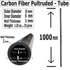  4  8mm X 6mm X 1000mm Carbon Fiber Tube - Black-pultruded Round Tube
