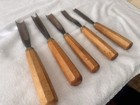 Vintage H  Taylor England Wood Carving Gouges Chisels Set Of 5 Sheffield Tools