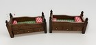 Vintage 1970s 2 Wooden Beds W drawer Concord Miniatures Dollhouse Furniture 1 12