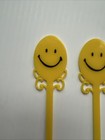 Vintage Smiley Face Swizzle Sticks Cocktail Stirrers Circa 1960-1970s - Lot Of 5