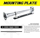 12v 150db Air Horn With Bracket Kit  18 Inches Chrome Zinc Single Trumpet Truck 
