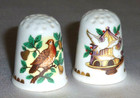 2 Vintage  queens  1st   2nd Days Of Christmas Bone China Thimbles - England