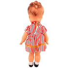 Vintage 1950s Rubber Doll Blonde Bun Red Stripe Dress Sun Rubber Mobley Style