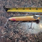Vintage 1927 Heddon Vamp 7509m Pike Scale Rare Wood Fishing Lure Glass Eyes 4 5   