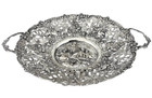 German 800 Silver Centerpiece  Intricate Repouss   Detailing And Cherubs