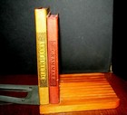 Antique Stacked Book Bookends Pair Grammar History Arithmetic Spelling