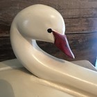 Vintage Handmade Carved Wood Swan  Collectible  1994 Cottage Core Large