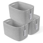 Cotton Rope Storage Basket Bins Woven Basket For Organizing Shelves Grey