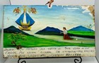 1966 Mexican Ex Voto Painting On Tin Retablo Folk Art 6 1 4 X 10 3 4   