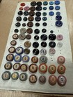 Vintage Celluloid Glass Era Bullseye Buttons Lot Two Tone Sewing Sample Card