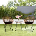 3piece Wicker Rattan Patio Outdoor Furniture Conversation Bistro Set Garden New