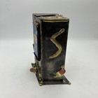 Gary Rosenthal  Brutalist Metal   Glass Tzedakah Charity Box  7 5  Tall