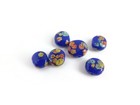 Vintage Blue Japanese Millefiori Disc Beads 8mm  Lampwork Glass  Tombo Dama