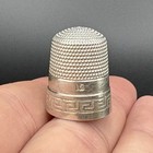 Vtg Simons Bros  925 Sterling Silver Size 12 Greek Key Sewing Thimble Polished