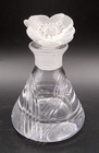 Vintage Crystal Perfume Bottle With Frosted Glass Anemone Flower Stopper