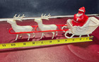 Vintage-1950s Santa Claus W reindeer   Sleigh     Irwin Toys     Celluloid Christmas