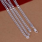 925 Sterling Silver 4mm Wide 16 30 Inch Cuban Curb Link Chain Necklace 