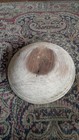 Sweet Antique Early Primitive Wood Bowl Country Scene Old White Paint 10 5 