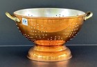 Copper Colander Stainer 9  Footed With Brass Handles
