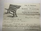 Sherwood School Furniture Manufacture Signed Letterhead Chicago 1877 Penmanship