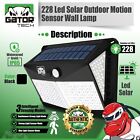 Solar Power 228 Led Pir Motion Sensor Outdoor Security Garden Wall Lamp Light