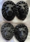 Vintage Lion Head Metal Mounts Set Of 4 Oval Architectural Salvage