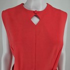 Vintage 1970s Mynette Coral Red Knit Keyhole Neck Belted Maxi Dress  l 