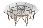 Mcguire Mid Century Modern Octagonal Bamboo Glass Dining Table Boho Chic 74 