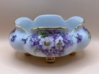 Vtg 1957 Porcelain Footed Hand Painted And Signed Floral Design Decorative Bowl