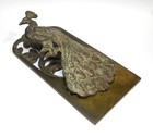 Antique Judd Cast Iron Peacock Paper Clip Gold Finish Desk Wall Use 6  Long
