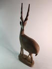Vintage Mcm Hand Carved African Antelope Wooden Figurine 12  Tall 