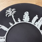 Wedgwood Black Jasperware Plate Biscuit Three Classical Scenes Greek Relief Exc