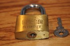Guard Security Hardened Steel Lock Padlock Brass Body With Key Vintage Lock     